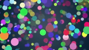 Uçan Yuvarlak Parçacıklardan Animasyon Çok Renkli Arkaplan