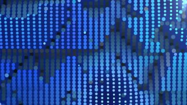 Hareket eden dalgalar ve yuvarlak parçacıkların canlandırılmış çok renkli arkaplanı