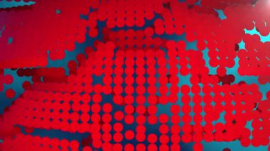 Hareket eden dalgalar ve yuvarlak parçacıkların canlandırılmış çok renkli arkaplanı