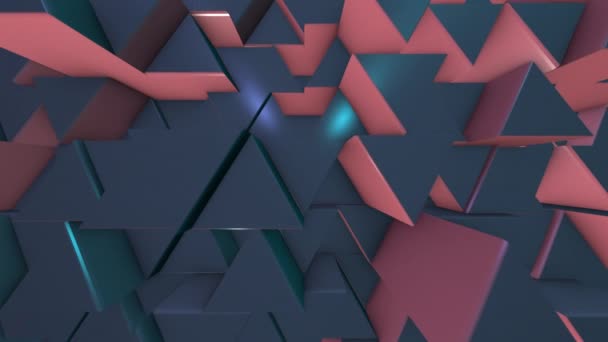 从移动三角形看动感抽象的多元背景 — 图库视频影像