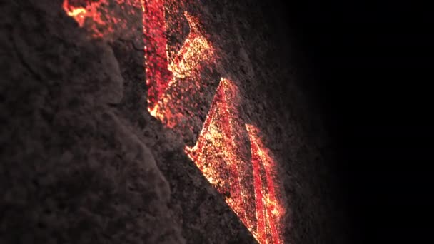 Анімований Вогняний Текст Війна Частинок Темному Тлі — стокове відео