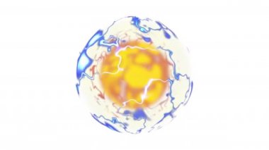 Beyaz Arkaplanda Animasyon Renkli Sihirli Küre