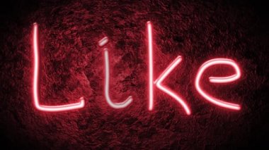 Animasyon. Parlayan neon yazıtlar. Koyu bir arkaplan gibi.