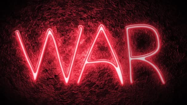 Karanlık Bir Arkaplanda Parlayan Neon Yazıtlar Savaşı — Stok video