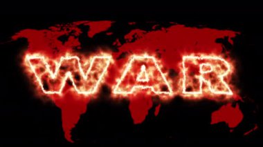 Dünya Animasyon Kırmızı Haritası Yazılı Savaş