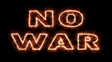 Animasyon Kırmızı Ateşli Metin Savaş Yok Siyah Arkaplan