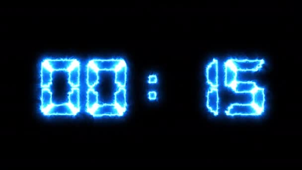 Timer Neon Digitale Sfondo Nero — Video Stock