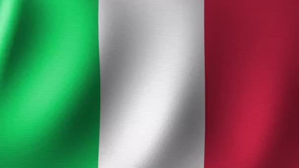Flaga Włoch Trzepocze Wietrze Bezproblemowa Animacja — Wideo stockowe