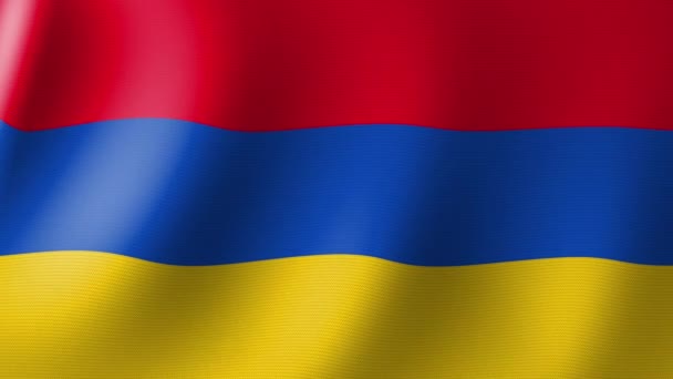 Die Armenische Nationalflagge Flattert Wind Nahtlose Animation — Stockvideo
