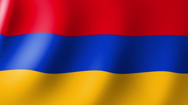 Εθνική Σημαία Της Αρμενίας Κυματίζει Στον Άνεμο Απρόσκοπτη Κίνηση — Αρχείο Βίντεο