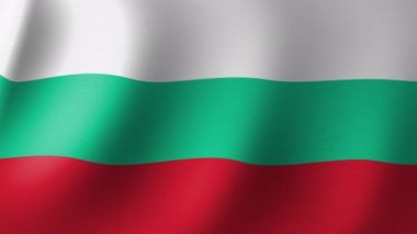 Bulgaristan 'ın ulusal bayrağı rüzgarda dalgalanıyor. Kusursuz Animasyon 3B