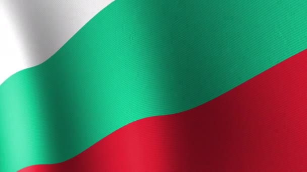 Εθνική Σημαία Της Βουλγαρίας Κυματίζει Στον Άνεμο Απρόσκοπτη Κίνηση — Αρχείο Βίντεο
