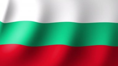 Bulgaristan 'ın ulusal bayrağı rüzgarda dalgalanıyor. Kusursuz Animasyon 3B