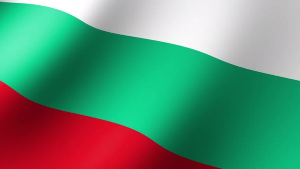ブルガリアの国旗が風になびく シームレスなアニメーション3D — ストック動画