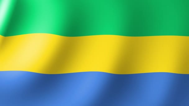 National Flag Gabon Flutters Wind Seamless Animation — Stockvideo