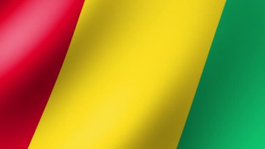 The National Flag of Guinea is waving in the wind. Seamless Animation 3D