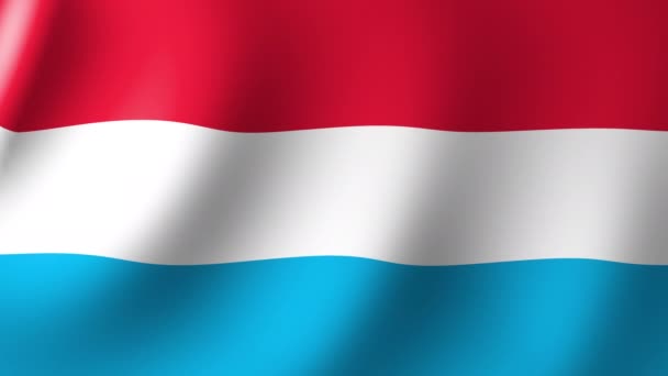 National Flag Luxembourg Flutters Wind Seamless Animation — 비디오