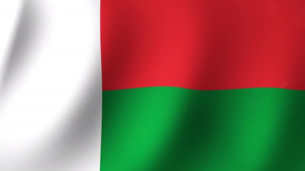 Государственный Флаг Мадагаскара Развевается Ветру Seamless Animation — стоковое видео