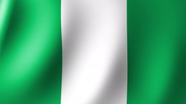 The National Flag of Nigeria is waving in the wind. Seamless Animation 3D