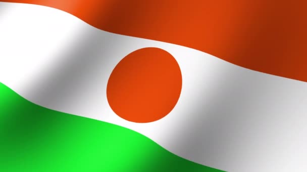 Nigeri Nemzeti Zászló Szélben Van Zökkenőmentes Animáció — Stock videók