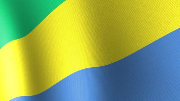 National Flag Gabon Flutters Wind Seamless Animation — Stok video