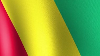 The National Flag of Guinea is waving in the wind. Seamless Animation 3D