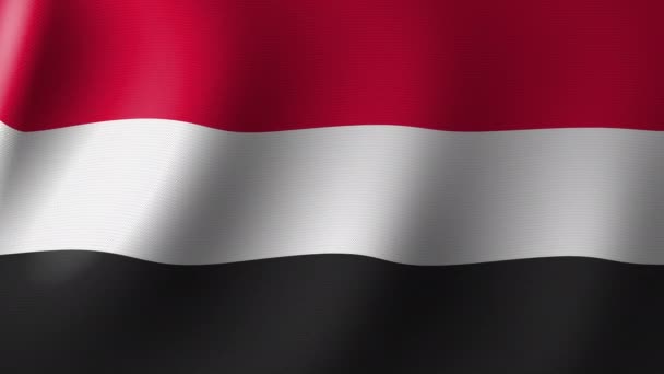 National Flag Yemen Flutters Wind Seamless Animation — ストック動画