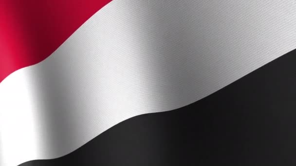 National Flag Yemen Flutters Wind Seamless Animation — Stock Video