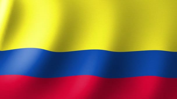 Національний Прапор Колумбії Летить Вітрі Безшовна Анімація — стокове відео