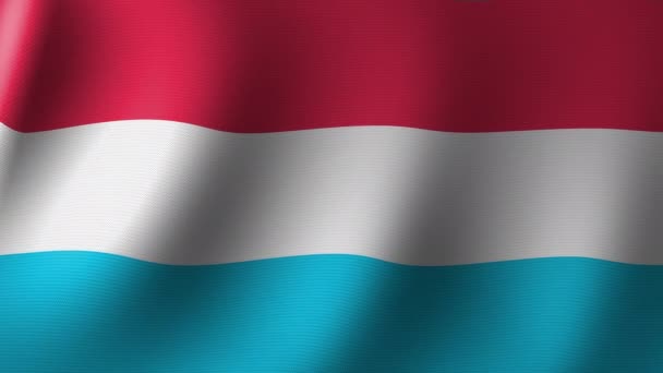 Bandiera Nazionale Del Lussemburgo Sventola Nel Vento Animazione Senza Soluzione — Video Stock
