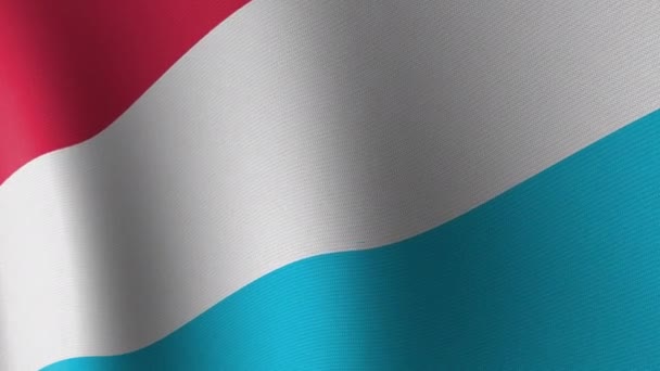 National Flag Luxembourg Flutters Wind Seamless Animation — Stok video