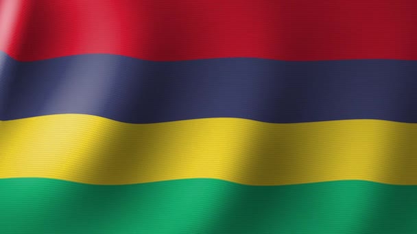 National Flag Mauritius Waving Wind Seamless Animation — Stock Video