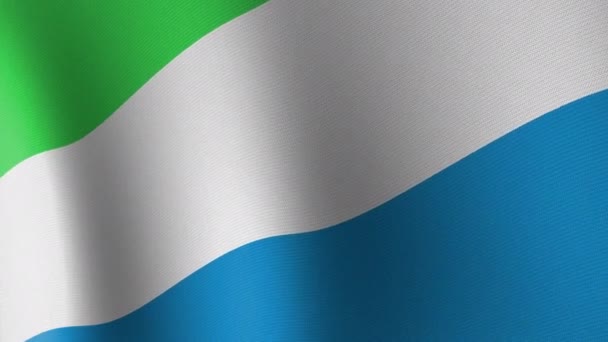 Bandiera Nazionale Della Sierra Leone Sventola Nel Vento Animazione Senza — Video Stock