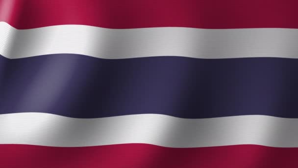 Bandiera Nazionale Della Thailandia Sventola Nel Vento Animazione Senza Soluzione — Video Stock