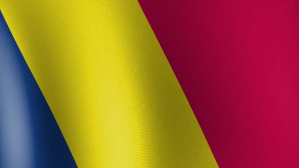 Bandera Nacional Chad Ondea Viento Animación Sin Costura — Vídeos de Stock