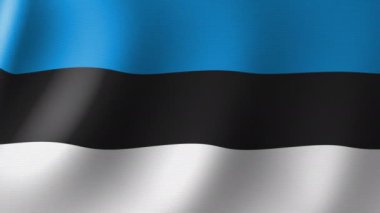 The National Flag of Estonia flutters in the wind. Seamless Animation 3D
