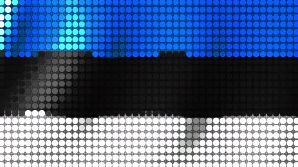 Der Hintergrund Der Farben Der Estnischen Flagge Aus Runden Teilchen — Stockvideo