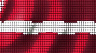 Letonya Bayrağının arkaplanı rüzgarda dalgalanan yuvarlak parçacıklardan gelir. Kusursuz Animasyon 3B