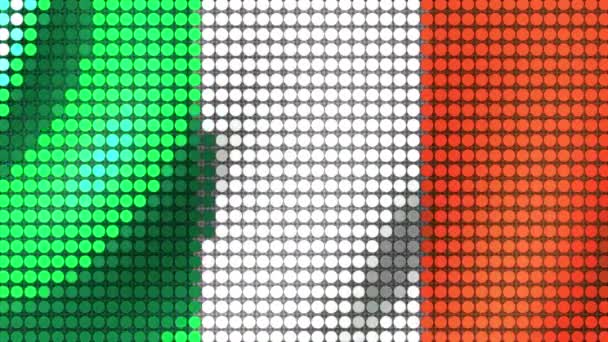 Der Hintergrund Der Farben Der Flagge Irlands Aus Runden Teilchen — Stockvideo