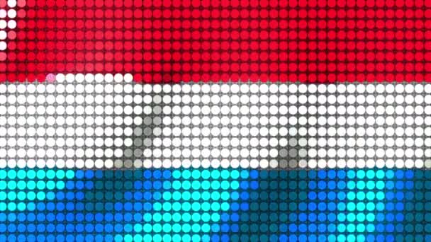 Background Colors Flag Luxembourg Particles Flutters Wind Seamless Animation — Video