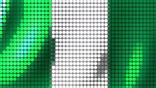 Background Colors Flag Nigeria Particles Flutters Wind Seamless Animation — ストック動画