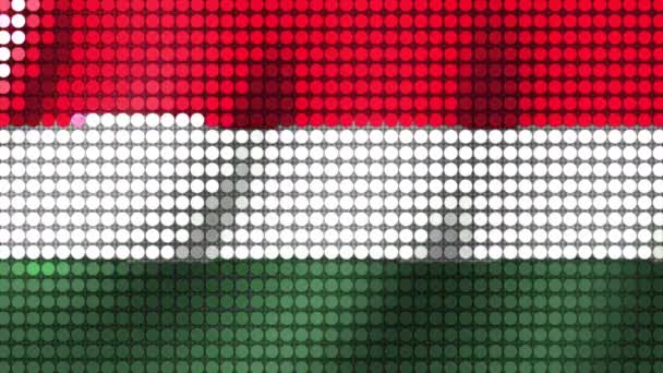 Sfondo Dei Colori Della Bandiera Ungheria Particelle Rotonde Sventola Nel — Video Stock