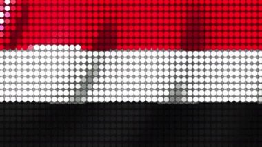 Yemen Bayrağı 'nın arkaplan rengi rüzgarda dalgalanan yuvarlak parçacıklardan geliyor. Kusursuz Animasyon 3B