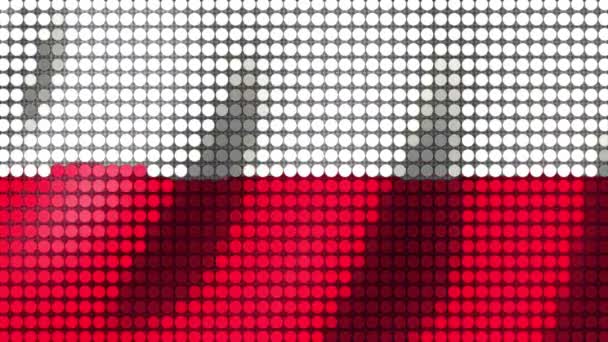 Der Hintergrund Der Farben Der Polnischen Flagge Aus Runden Teilchen — Stockvideo