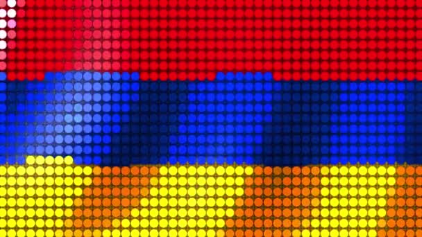 Background Color Flag Armenia Particles Flutters Wind Seamless Animation — Video