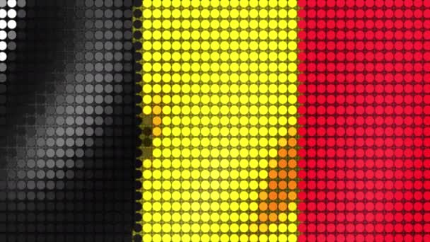 Sfondo Dei Colori Della Bandiera Del Belgio Particelle Rotonde Sventola — Video Stock