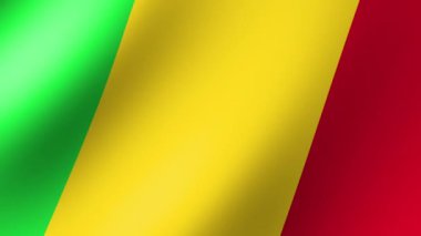Mali bayrağı rüzgarda yavaşça dalgalanıyor. Kusursuz Animasyon 3B