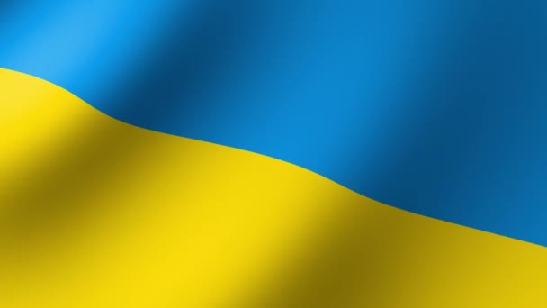 Флаг Украины Медленно Развевается Ветру Seamless Animation — стоковое видео