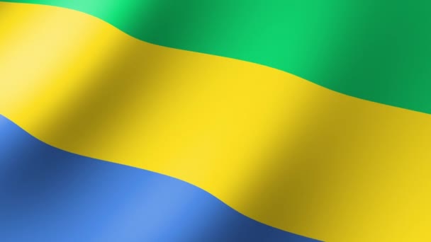 Flag Gabon Slowly Fluttering Wind Seamless Animation — ストック動画