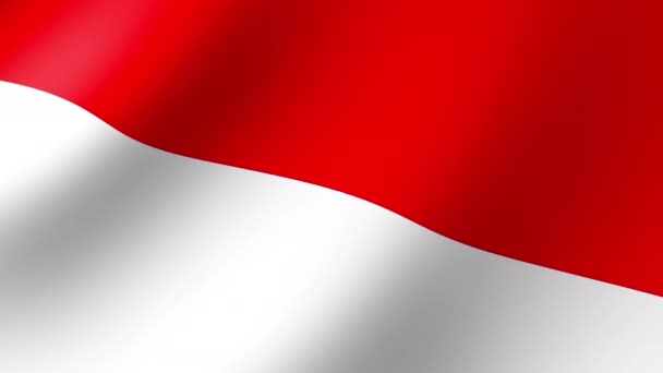 Flag Indonesia Slowly Fluttering Wind Seamless Animation — Stockvideo